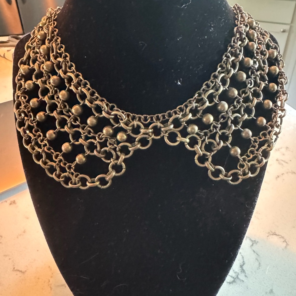 Vintage Gold Chain Collar Necklace